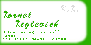 kornel keglevich business card